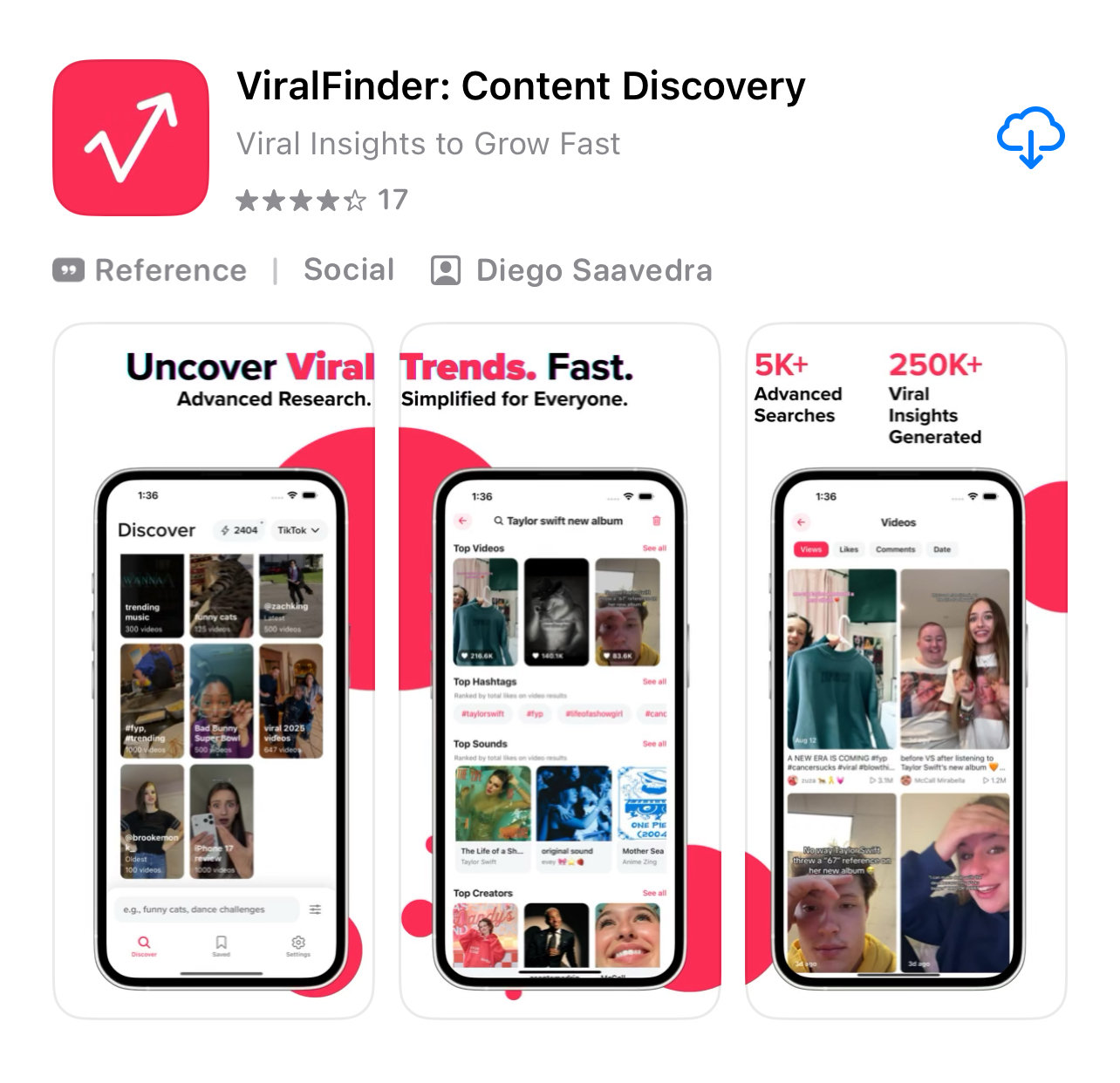 Viral Finder App Screenshot
